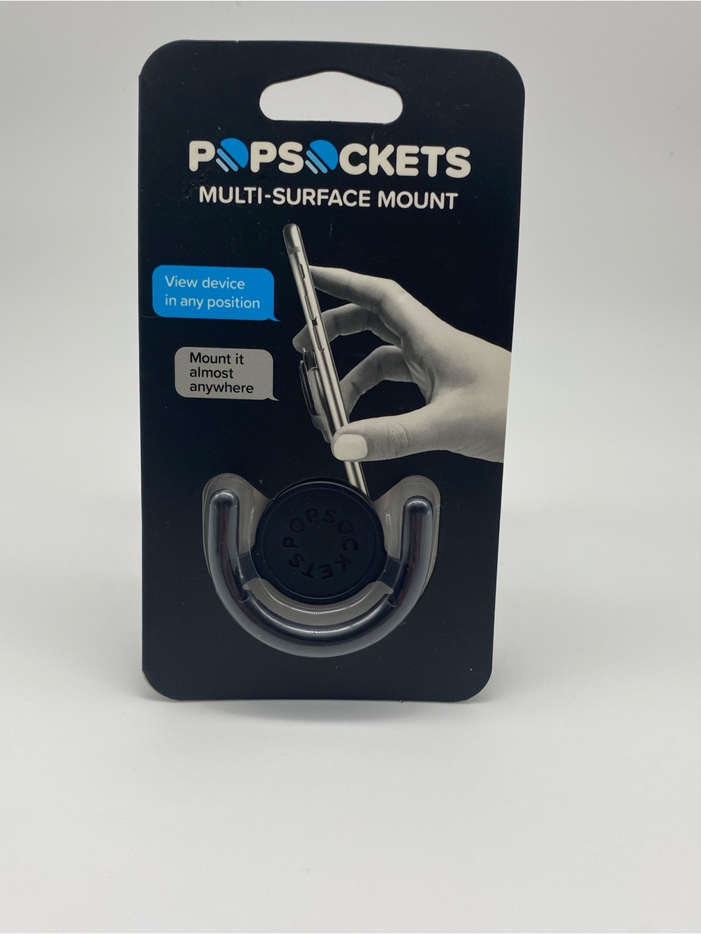 PopSockets Multi-Surface Mount Black and Silver